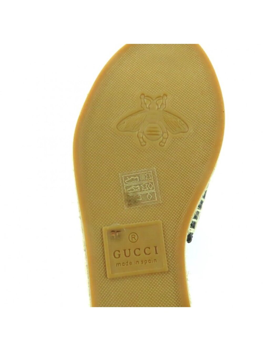 Gucci GG Canvas Marmont Espadrille Sandals Beige Gold 35 - Picture 12 of 13